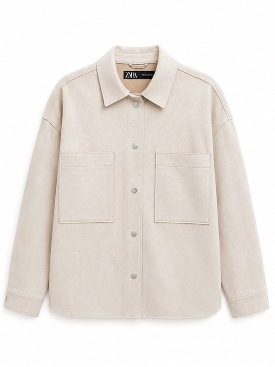 Zara Jackets & Blazers - Zara Women's Cream Utility Shirt Jacket Size S